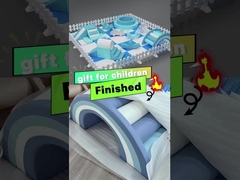 Thiết bị chơi mềm được tùy chỉnh Bầu trắng và màu xanh bọt mềm chơi với cầu đá