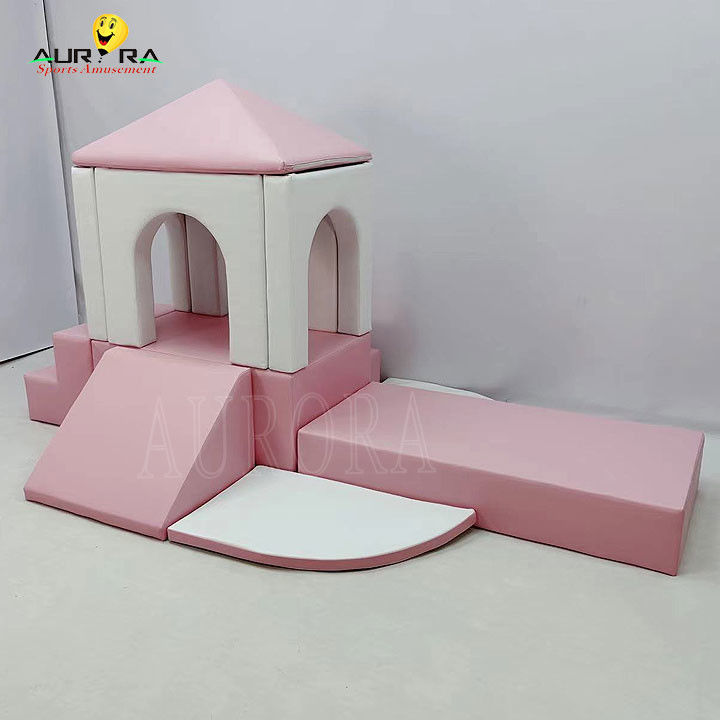 Bộ đồ chơi mềm Sân chơi Pastel Trèo lên và chơi Khối mềm Hồng trắng Hoa mini