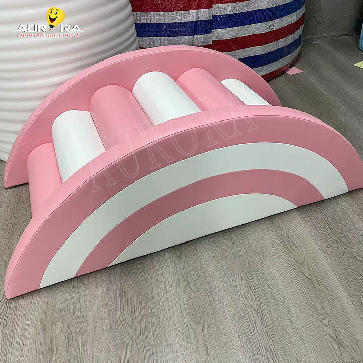 Bộ đồ chơi mềm Sân chơi Pastel Trèo lên và chơi Khối mềm Hồng trắng Hoa mini