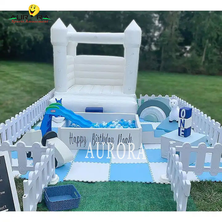 sân chơi trong nhà khí bơm chơi thiết bị bữa tiệc bóng trắng Pit cho trẻ em