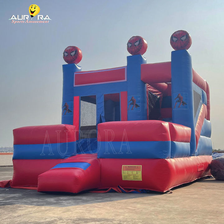 Spider Man Theme Colorful Inflatable Bouncy Castle Bouncer Combo tùy chỉnh