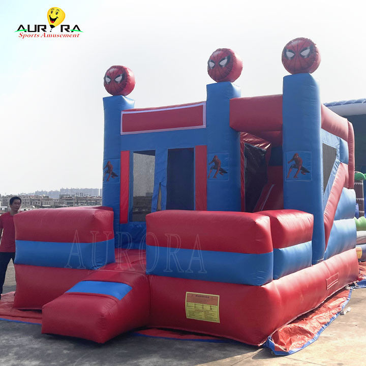 Spider Man Theme Colorful Inflatable Bouncy Castle Bouncer Combo tùy chỉnh
