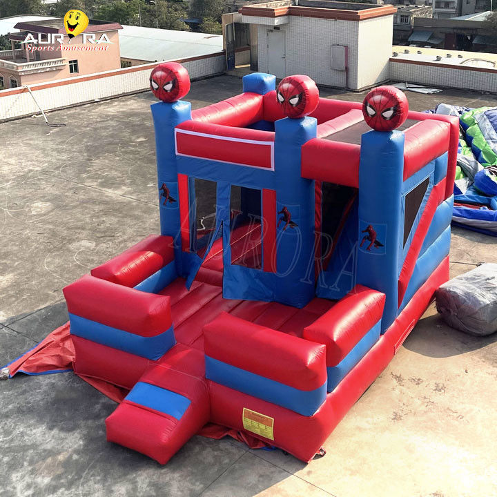 Spider Man Theme Colorful Inflatable Bouncy Castle Bouncer Combo tùy chỉnh