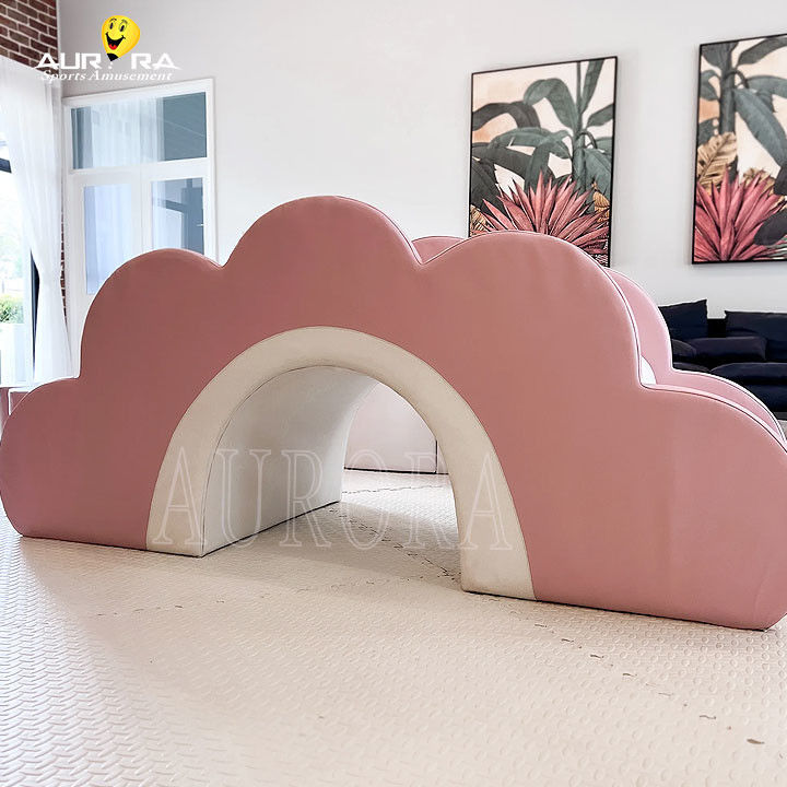 Trắng màu hồng Pastel Trẻ em Thiết bị chơi mềm không độc hại Trong nhà chơi mềm leo núi