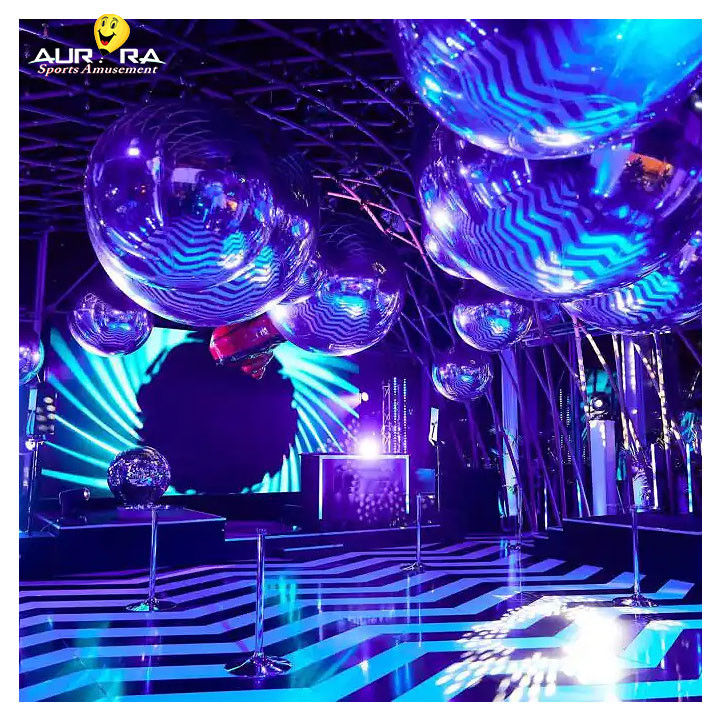 Giant Silver Inflatable Mirror Ball PVC Cho Đồ trang trí tiệc cưới Giáng sinh