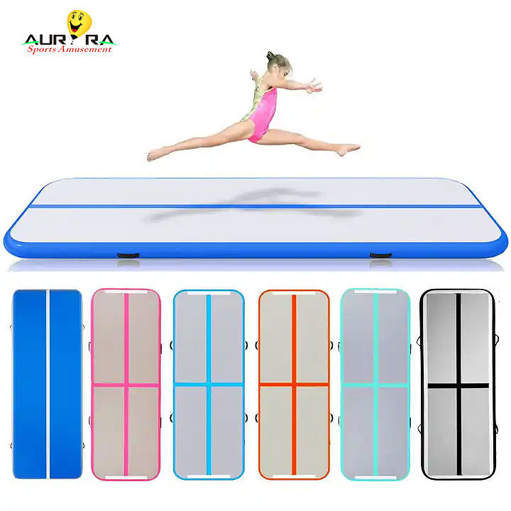 Phòng tập thể dục Tumbling Gymastics Air Track Mat 3m Out Door Inflatable Jumping Mat Blue