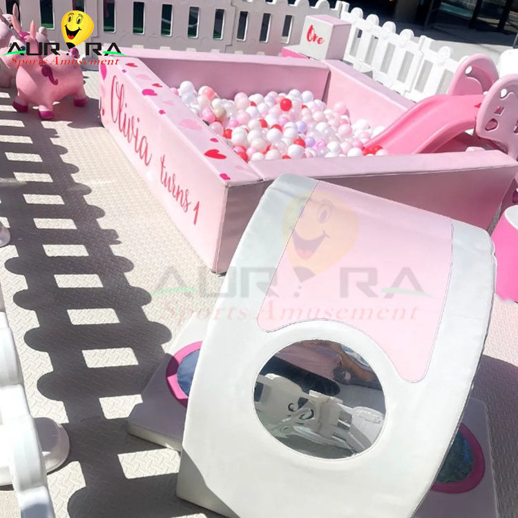 sân chơi trong nhà trẻ em Soft Play Set Kids Ball Pit Bounce House With Slide