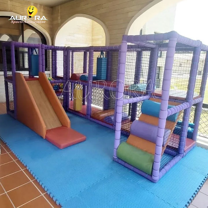 Thiết bị khu vực chơi trong nhà nhỏ mềm trẻ em phòng chơi khu vực trò chơi Mcdonalds tím