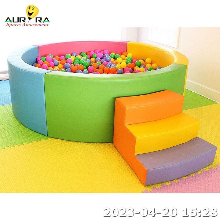 Orange Round Ball Pit Pool Game Playground Trẻ em trượt trong nhà chơi mềm
