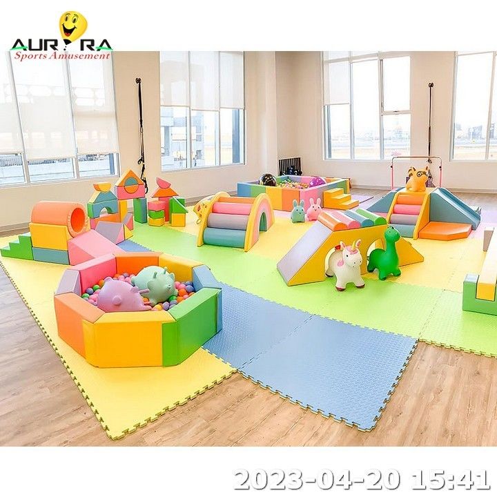 Indoor Soft Playground For Kids Soft Climber Set Lễ hội sinh nhật Blue