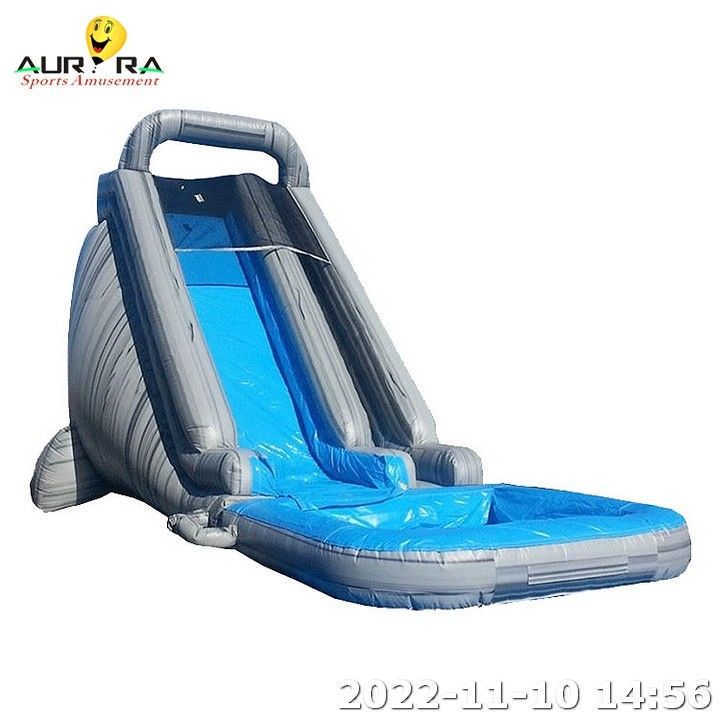 Ngoài trời Bouncy thổi nước trượt cho hồ bơi nhảy lâu đài Party thuê màu xanh