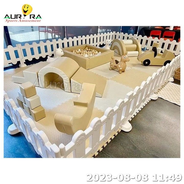 Thiết bị chơi mềm Slide Indoor Soft Play For Kids Soft Play Set Thiết bị chơi mềm màu nâu