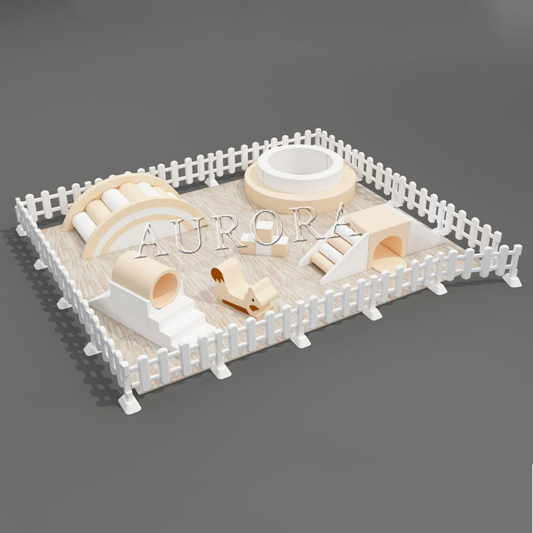 Trò chơi mềm cho trẻ em Trò chơi mềm màu trắng và hồng đặt trong cửa và ngoài trời