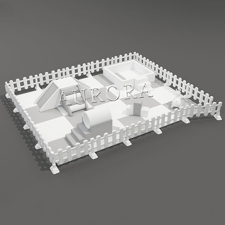 Trò chơi mềm cho trẻ em Trò chơi mềm màu trắng và hồng đặt trong cửa và ngoài trời