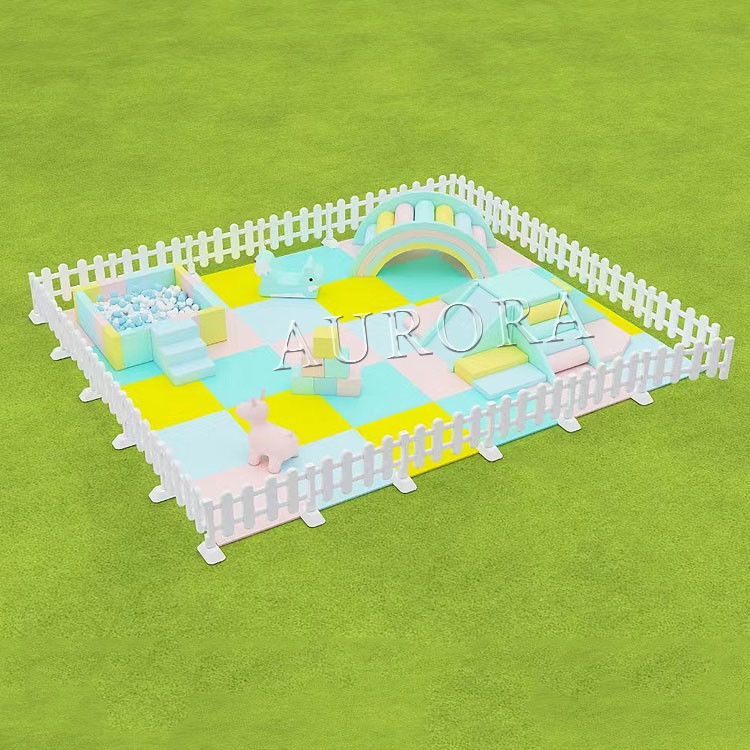 Trẻ em Soft Play Set Super Indoor Soft Play Thiết bị màu trắng và hồng Soft Package