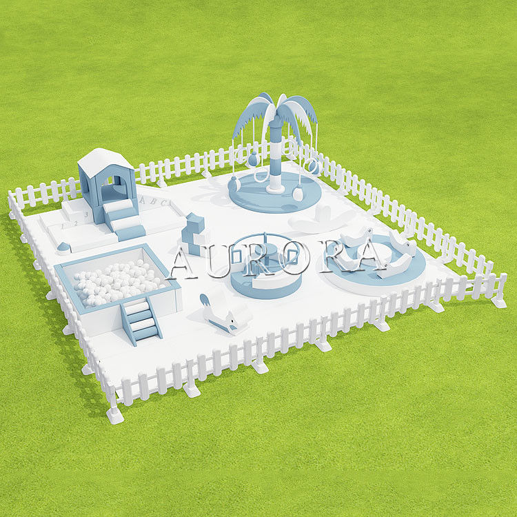 Thiết bị chơi mềm thực sự Soft Play màu tím màu hồng bọt trong nhà Soft Play hàng rào
