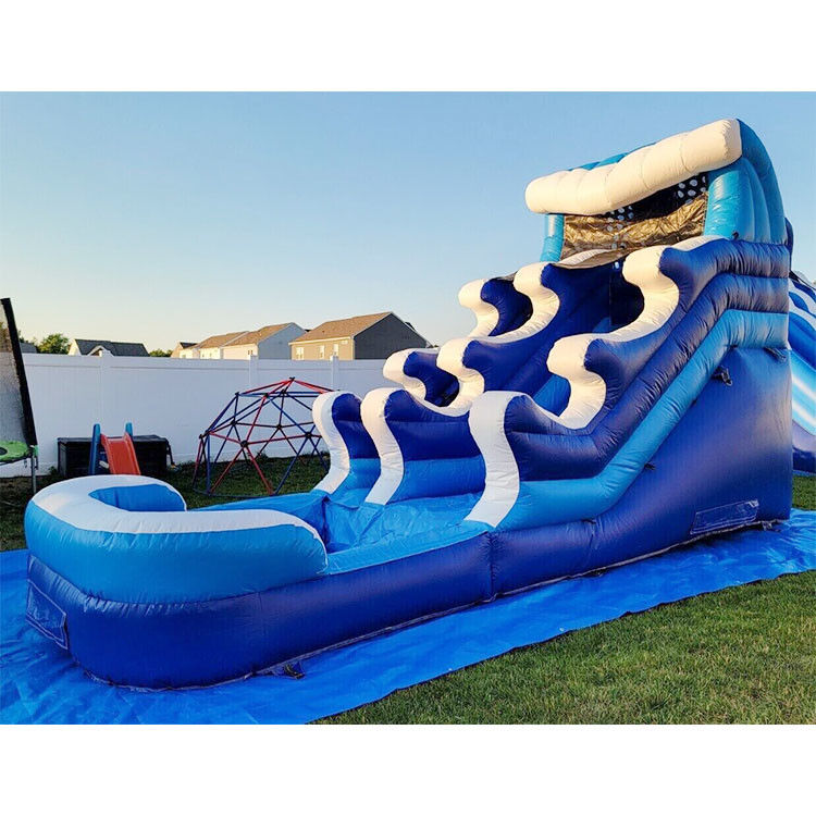Kids Rental Event Bánh trượt nước bơm cho hồ bơi Blue Wave Bánh trượt nước với hồ bơi