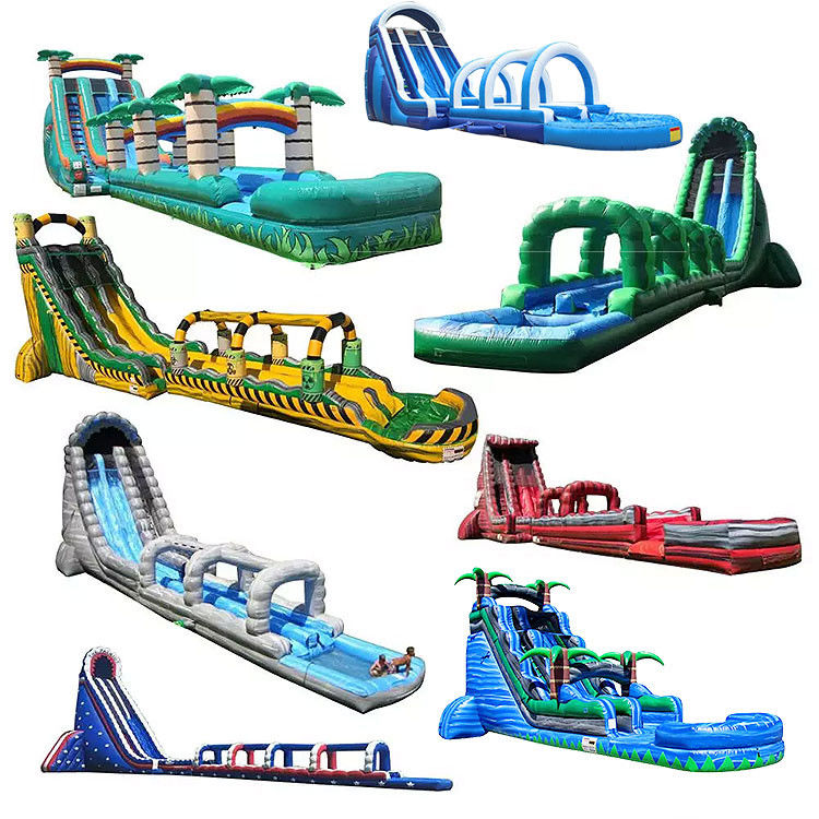 Thị trường Thung lượn nước bơm hơi Đỏ PVC Thung lượn nước với máy thổi không khí cho trẻ em Người lớn