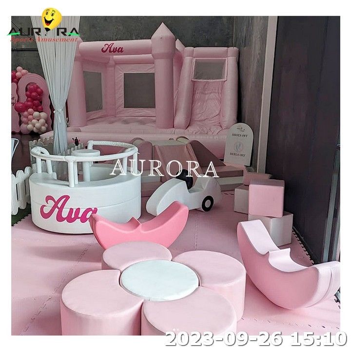 Trẻ em Inflatable Bounce House Thiết bị chơi mềm Khu vực chơi mềm cho trẻ em Carousel