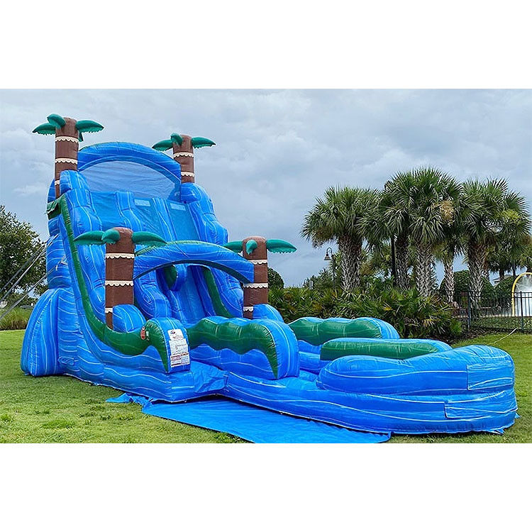 Giant Inflatable Water Slide For Outdoor Party Bounce House Blue Water Slide (Đường trượt nước bơm lớn cho bữa tiệc ngoài trời)