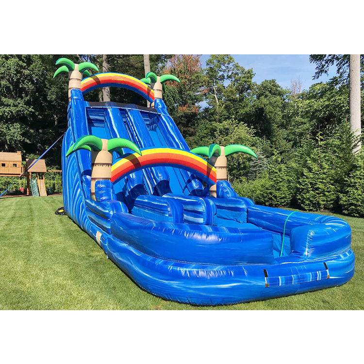 Giant Inflatable Water Slide For Outdoor Party Bounce House Blue Water Slide (Đường trượt nước bơm lớn cho bữa tiệc ngoài trời)
