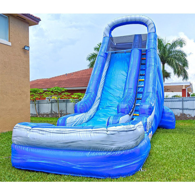 Băng trượt nước bơm với bể bơi cho trẻ em PVC Blue Backyard Lane Băng trượt nước 22ft